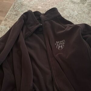 Black zip up Mayo fleece jacket